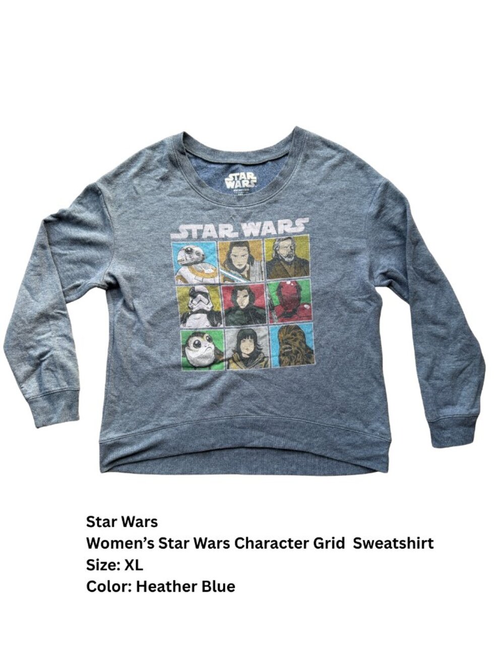 Star Wars Women’s Character Grid Sweatshirt, Size XL
